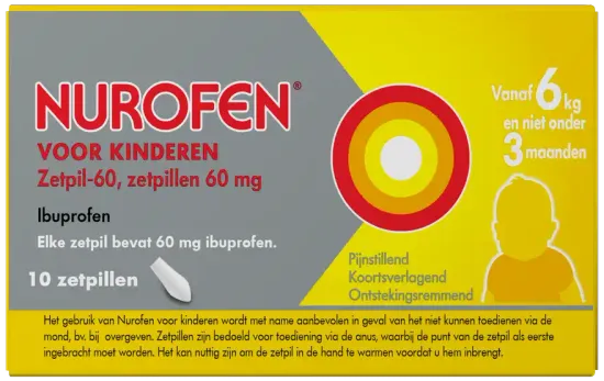Nurofen voor Kinderen Zetpil-60, Zetpillen 60mg